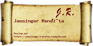 Jassinger Renáta névjegykártya